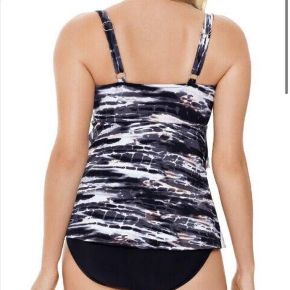 Swim Solutions Triple Tiered One-Piece Swimsuit - Picture 2 of 10